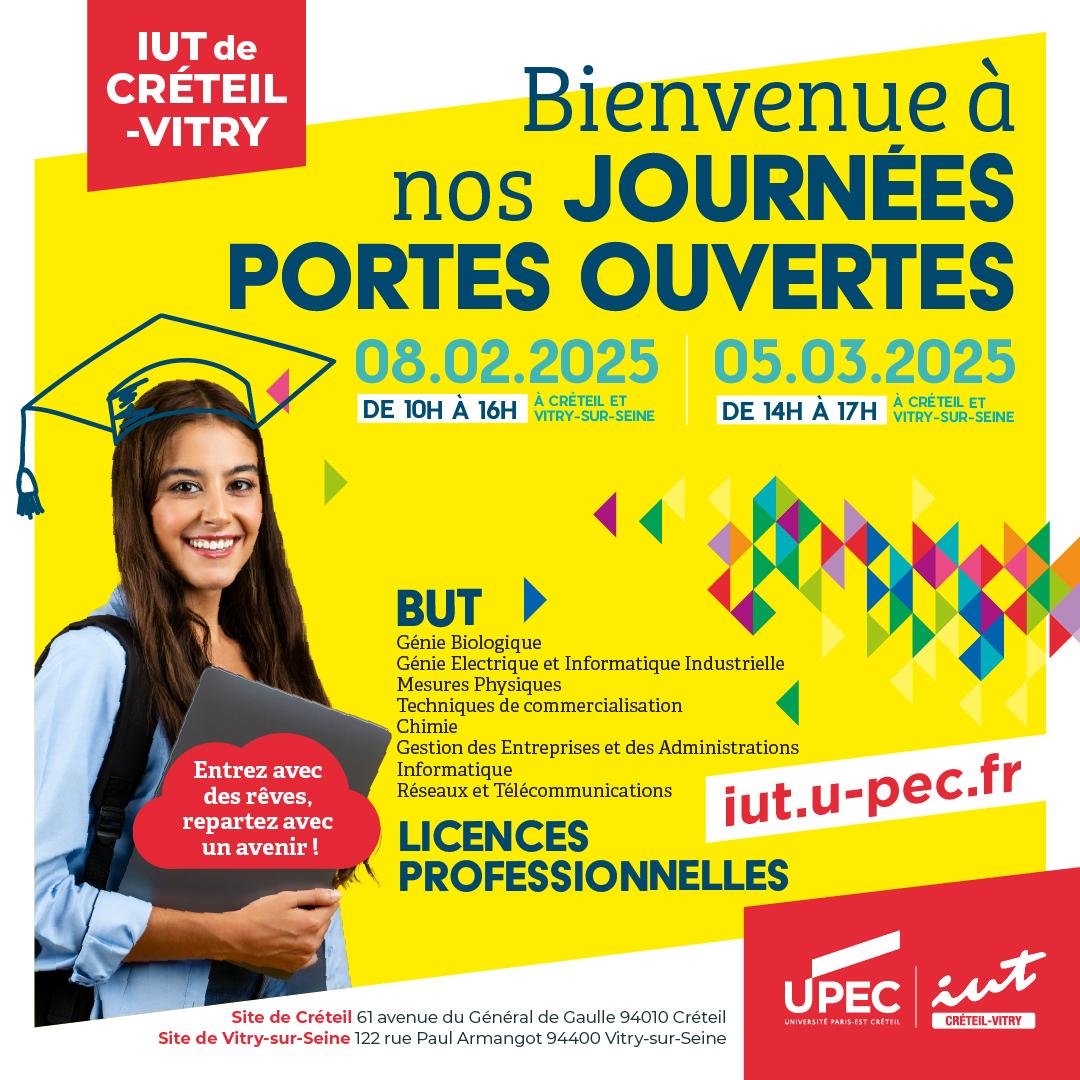 Journées Portes Ouvertes de l'IUT de CréteilVitry le samedi 8 février